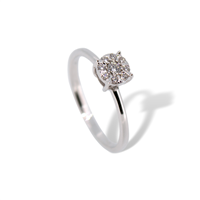 Anello rosetta in oro bianco 18 kt con diamanti  – Stile classico e romanticismo firmato Idee Preziose dal 1987 - IP.AK18B/6D